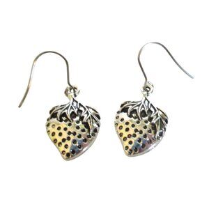 New Strawberry-Shaped Dangle Pierced Earrings With Stainless Wires Berry Jewelry